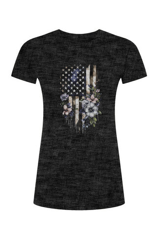 Floral American Flag Women’s T-Shirt