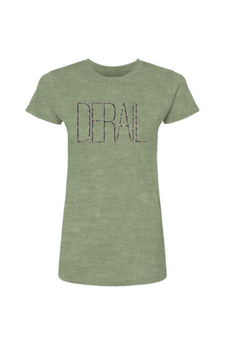 DERAIL Floral Text Green T-Shirt