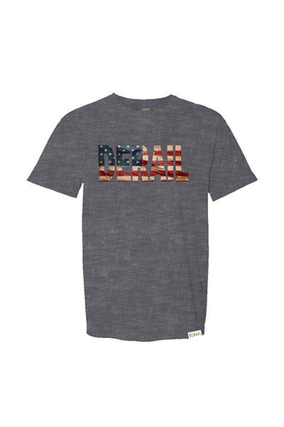 Patriotic DERAIL Graphic Tee Made in the USA